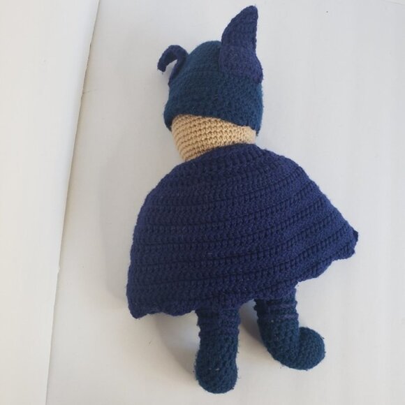 Handmade Crochet Batman Stuffed Animal Plush Cape DC Comics Boys Toy Stuffy - Picture 4 of 7